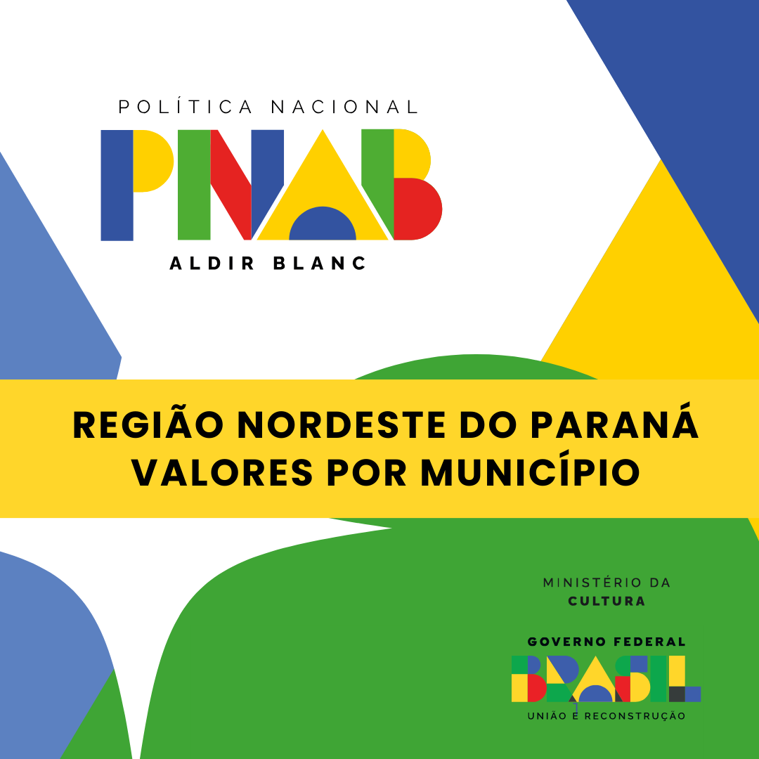 Leia mais sobre o artigo PNAB – Politica Nacional Aldir Blanc : Região Nordeste Do Paraná – valores por Municipio
